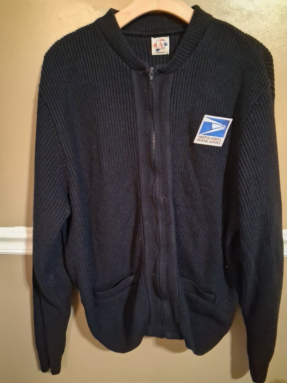 United States Postal Service Navy Zip-Front Men's Or Women's Sweater A+